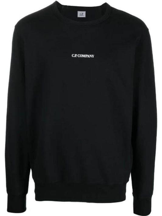 Light Fleece Logo Sweatshirt Black - CP COMPANY - BALAAN 1