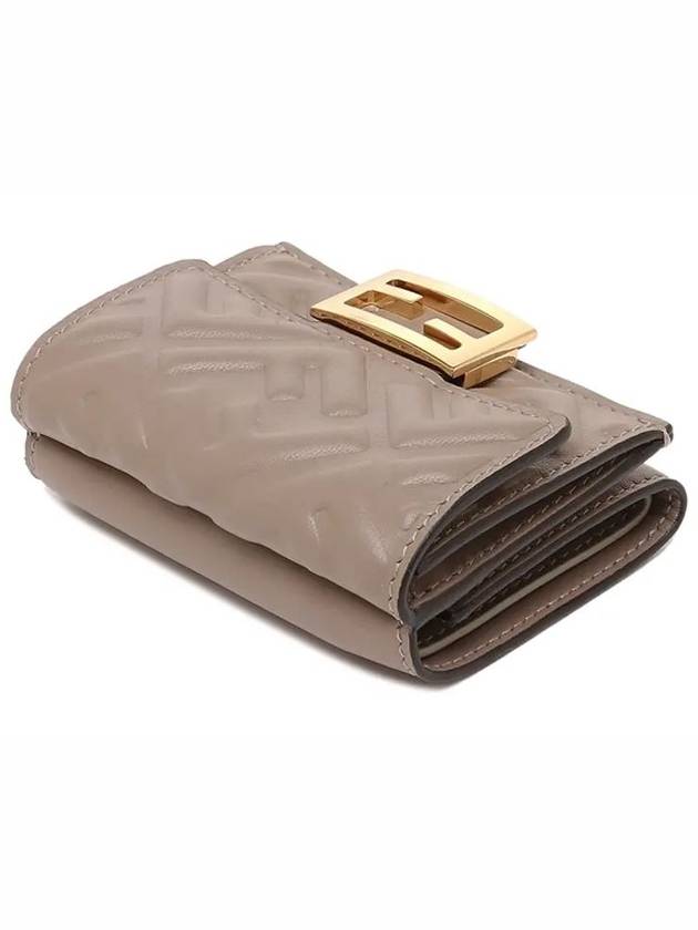 FF Baguette Flap Card Half Wallet Beige - FENDI - BALAAN 5