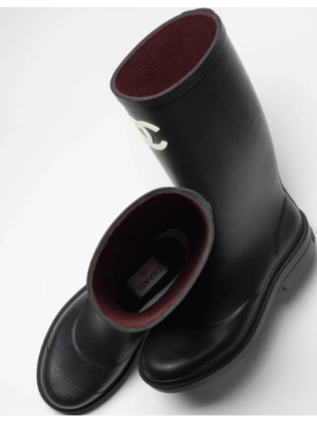 CC Logo High Rubber Rain Boots Black - CHANEL - BALAAN 3