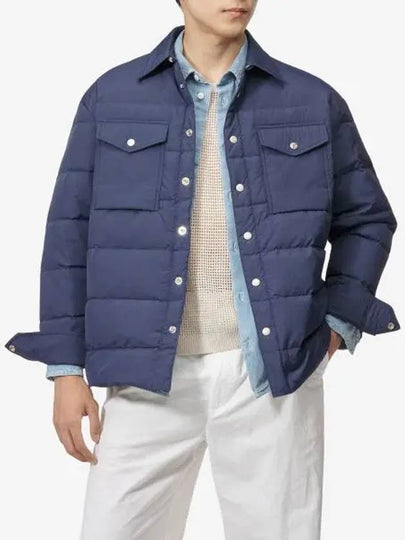 Quilted Padded Shirt Jacket Midnight Blue - KENZO - BALAAN 2