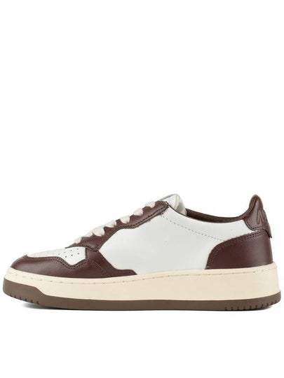 Autry Medalist Low Two-Tone Chestnut And White Leather Sneakers - AUTRY - BALAAN 2