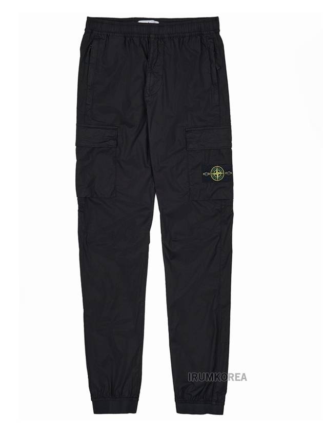 Stretch Cotton Tela Paracadute Straight Pants Black - STONE ISLAND - BALAAN 11