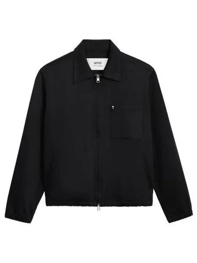 Heart Logo Zip-up Jacket Black - AMI - BALAAN 2