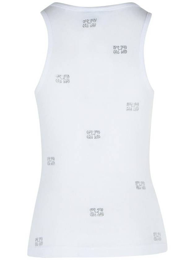 Ganni White Cotton Tank Top - GANNI - BALAAN 3