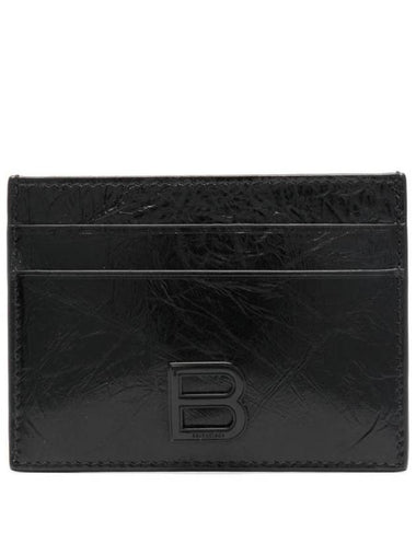 B Logo Leather Card Wallet Black - BALENCIAGA - BALAAN 1