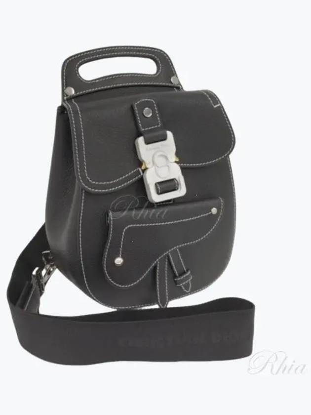 Gallop Grained Calfskin Sling Cross Bag Black - DIOR - BALAAN 2