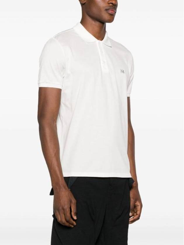 Logo Patch Polo Shirt White - CP COMPANY - BALAAN 4