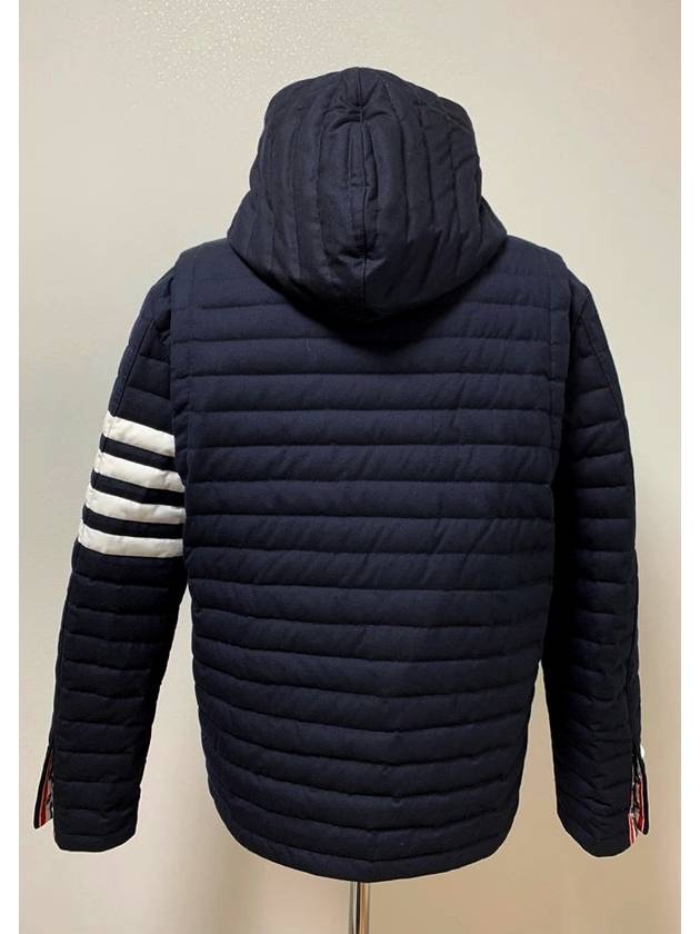 diagonal armband hooded padded jacket 1 - THOM BROWNE - BALAAN 5