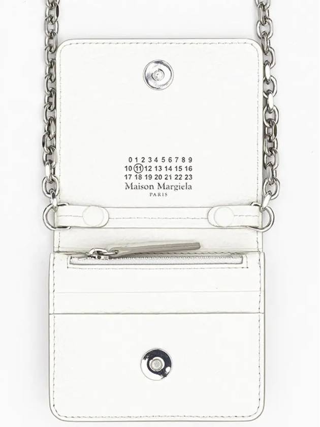 Embroidery Logo Chain Cald Wallet White - MAISON MARGIELA - BALAAN 3