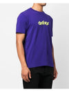 Arrow Neon Velor Lettering Short Sleeve T-Shirt Purple - OFF WHITE - BALAAN 3