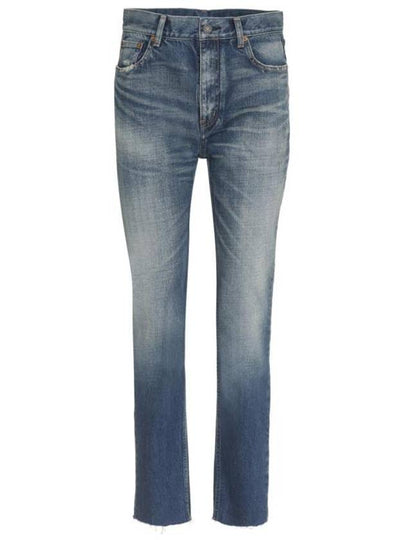 Denim Straight Jeans Blue - SAINT LAURENT - BALAAN 2