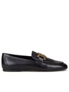 Kate Metal Logo Leather Loafers Black - TOD'S - BALAAN 3