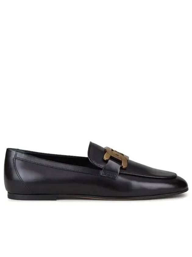 Kate Metal Logo Leather Loafers Black - TOD'S - BALAAN 3