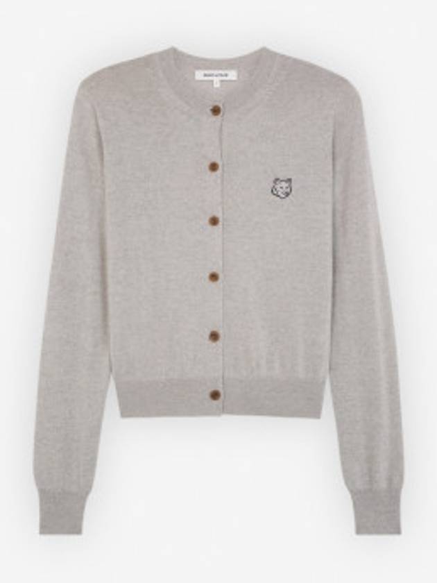 Bold Fox Head Patch Regular Cardigan Grey - MAISON KITSUNE - BALAAN 7