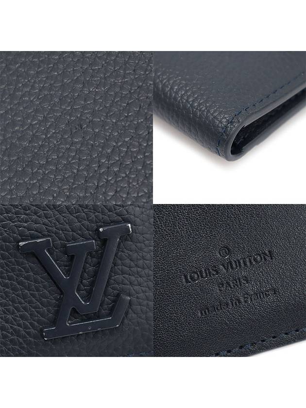 M69979 Ink Blue Grain Calfskin LV Aerogram Pocket Organizer Card Holder - SAINT LAURENT - BALAAN 7