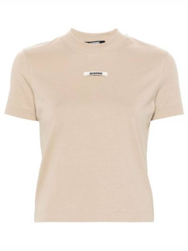 Le Gros Grain Short Sleeve T-Shirt Beige - JACQUEMUS - BALAAN 2