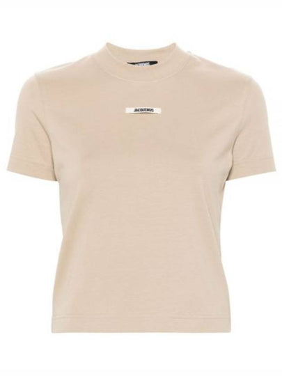 Le Gros Grain Short Sleeve T-Shirt Beige - JACQUEMUS - BALAAN 2