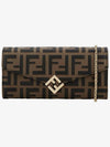 FF Diamond Continental Chain Cross Bag Brown - FENDI - BALAAN 3