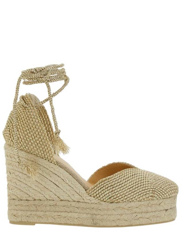 'Cora' Beige Wedges With Lace-Up Closure In Fabric Woman - CASTANER - BALAAN 1