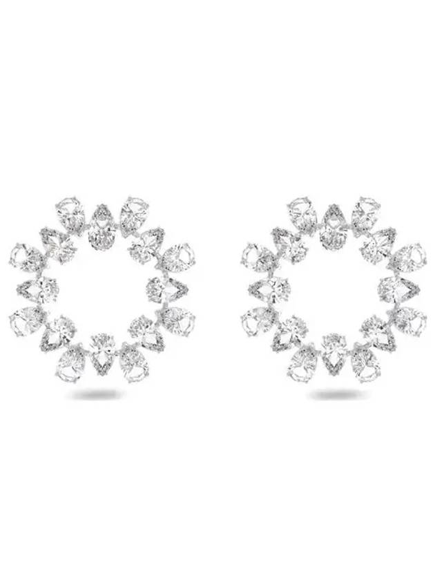 Matrix Pear Cut Crystal Hoop Earrings White - SWAROVSKI - BALAAN 2