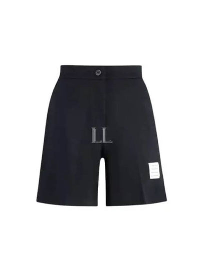 High Waisted Wool Shorts Navy - THOM BROWNE - BALAAN 2