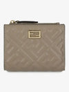 Slim Baguette FF Motif Nappa Leather Half Wallet Dove Grey - FENDI - BALAAN 2