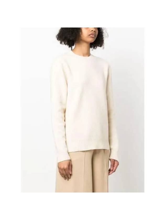 Wool Long Sleeve Knit Top White - JIL SANDER - BALAAN 4