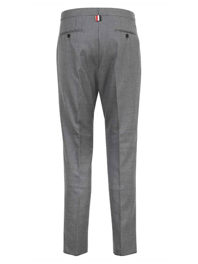 Low Rise Side Tab Wool Slacks Grey - THOM BROWNE - BALAAN 4