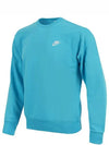 Club French Terry Logo Sweatshirt Blue - NIKE - BALAAN 3