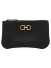 Gancini Leather Coin Key Holder Black - SALVATORE FERRAGAMO - BALAAN 2