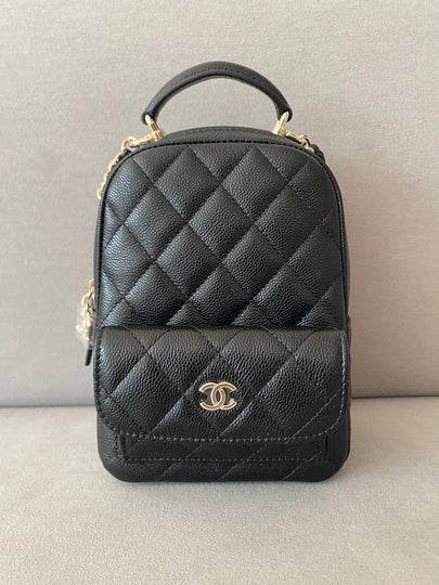 Classic top handle mini backpack caviar black gold AP3753 - CHANEL - BALAAN 2