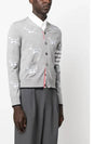 Hector Motif 4 Bar Cardigan Grey - THOM BROWNE - BALAAN 5