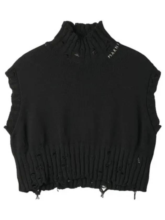 Distressed logo sleeveless knit black - MARNI - BALAAN 1