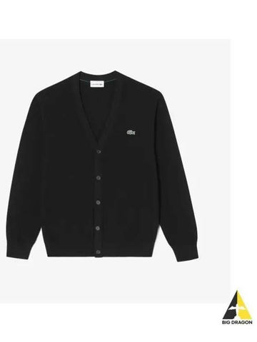 Men s Pique Tissue Cardigan Black - LACOSTE - BALAAN 1