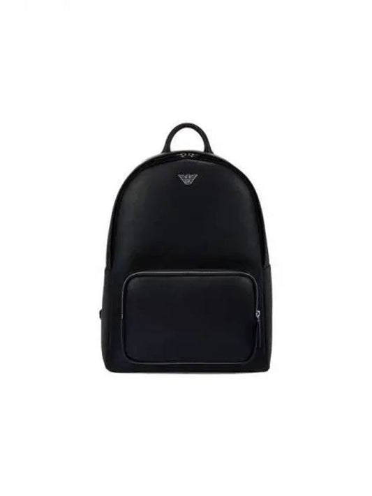 Men s Eagle Logo Saffiano Backpack Black 271475 - EMPORIO ARMANI - BALAAN 1