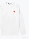 Red Heart Wappen Long Sleeve T-Shirt White - COMME DES GARCONS - BALAAN 2