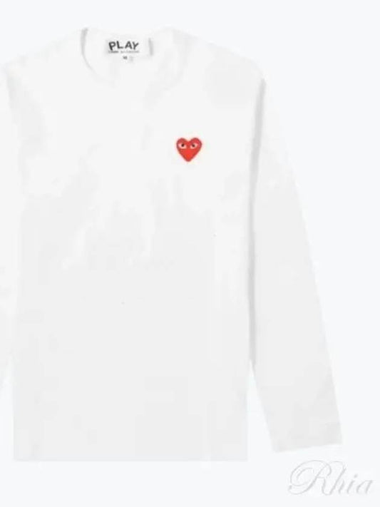 Red Heart Wappen Long Sleeve T-Shirt White - COMME DES GARCONS - BALAAN 2