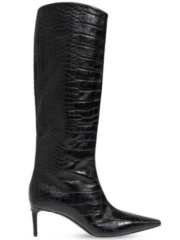 Dolce & Gabbana Leather Heeled Boots, Women's, Black - DOLCE&GABBANA - BALAAN 1