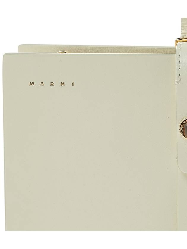 Small Book Logo Detail Leather Clutch Bag White - MARNI - BALAAN 8