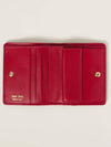 Matelasse Leather Half Wallet Red - MIU MIU - BALAAN 3