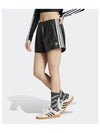 Pleather 3 Stripes Drawcord Shorts Black - ADIDAS - BALAAN 2