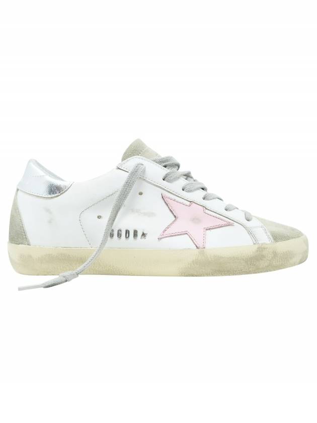 Women's Superstar Silver Heel Tab Pink Star Low Top Sneakers White - GOLDEN GOOSE - BALAAN 2