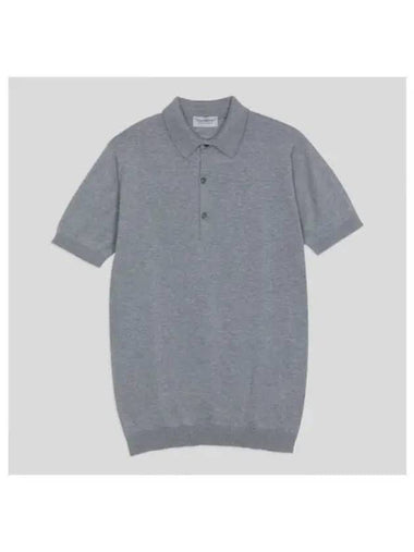 Adrian knit collar shirt silver - JOHN SMEDLEY - BALAAN 1