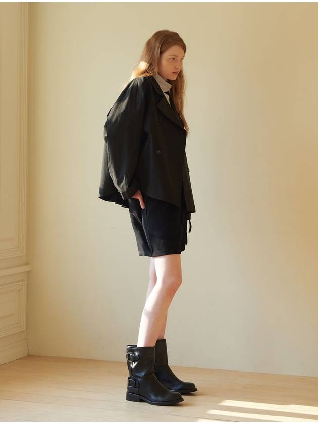 Short Trench Coat Black - CORCA - BALAAN 2