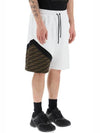 Bermuda Elastic Drawstring Waist Shorts White Black - FENDI - BALAAN 3