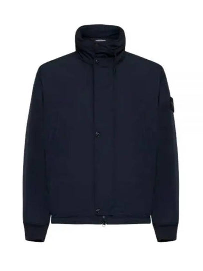 Logo Micro Twill  Zip Up Jacket Navy - STONE ISLAND - BALAAN 2