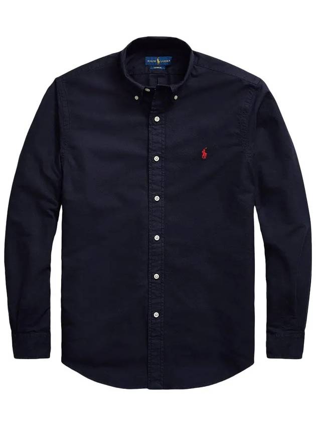 Embroidered Pony Logo Long Sleeve Shirt Navy - POLO RALPH LAUREN - BALAAN 2