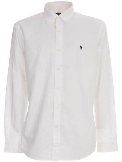 Embroidered Pony Logo Long Sleeve Shirt White - POLO RALPH LAUREN - BALAAN 2