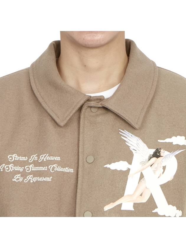 Storms In Heaven Varsity Jacket Mushroom - REPRESENT - BALAAN 8