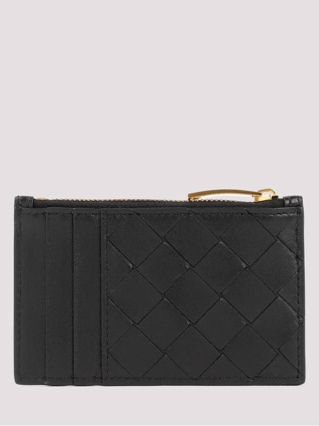 Intrecciato Zipper Leather Card Wallet Black - BOTTEGA VENETA - BALAAN 3